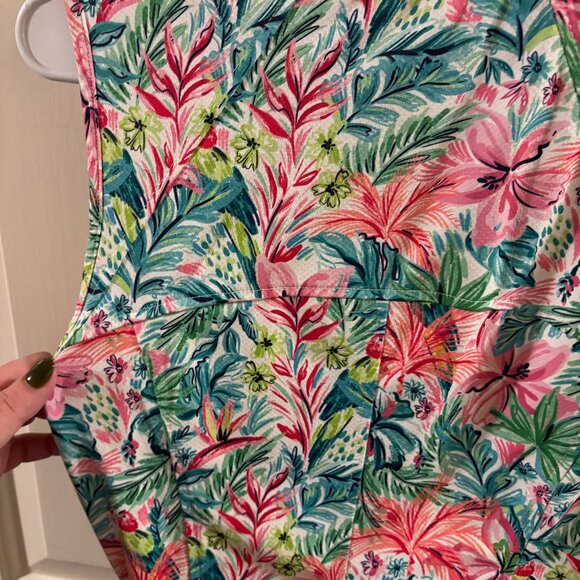 Stella Parker Women's Naomi Sleeveless Quarter-Zip Tropical Floral Top ~ Small - Picture 7 of 7